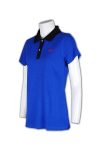 P266polo恤訂製 撞色胸筒 polo恤設計 去ball衫Go     彩藍色